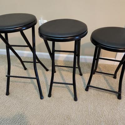 3 Folding Stools different Heights