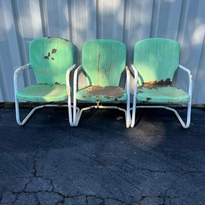 Three Vintage Metal Chairs (S-MG)