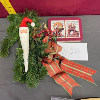 Santa cards and decor