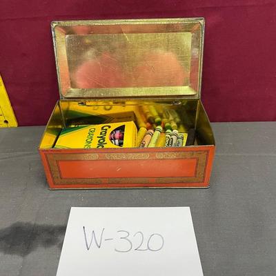 Johnstonâ€™s tin with crayons