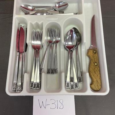 Silverware and tray