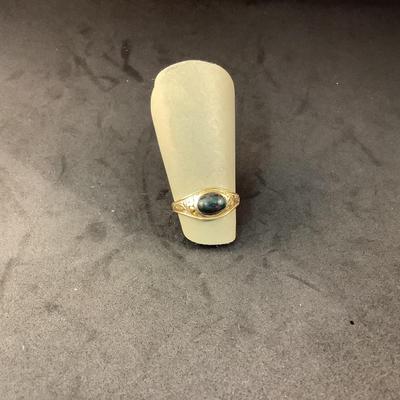 J1287  10kt Yellow Gold Bloodstone Ladies Ring