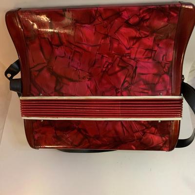 VINTAGE ACCORDION 1970s Italian WORKING-ORIGINAL BOX - 10â€ x 10â€ x 4â€ approx