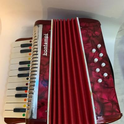 VINTAGE ACCORDION 1970s Italian WORKING-ORIGINAL BOX - 10â€ x 10â€ x 4â€ approx