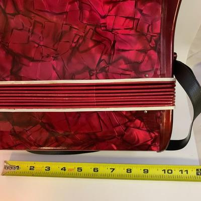 VINTAGE ACCORDION 1970s Italian WORKING-ORIGINAL BOX - 10â€ x 10â€ x 4â€ approx