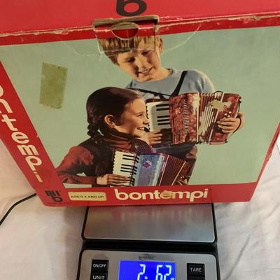 VINTAGE ACCORDION 1970s Italian WORKING-ORIGINAL BOX - 10â€ x 10â€ x 4â€ approx