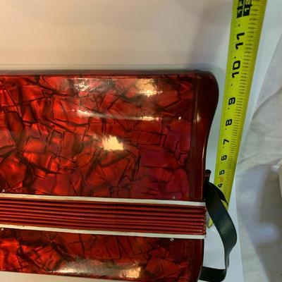 VINTAGE ACCORDION 1970s Italian WORKING-ORIGINAL BOX - 10â€ x 10â€ x 4â€ approx