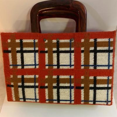 Vintage Knit Basket or Bag - 14â€ x 12â€ x 7â€