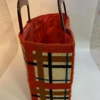 Vintage Knit Basket or Bag - 14â€ x 12â€ x 7â€