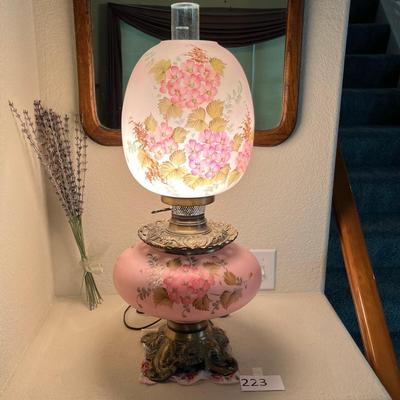 Hand Painted Pink Gone With The Wind Lamp