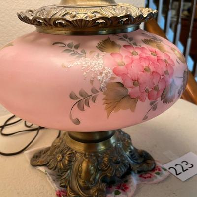 Hand Painted Pink Gone With The Wind Lamp