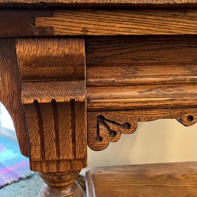 Fancy Large Oak Parlor Table
