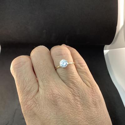 J1292 14kt Yellow Gold 6 prong Round Cubic Zirconia Ladies Ring