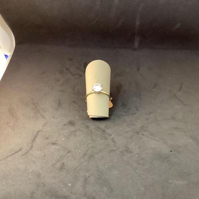 J1292 14kt Yellow Gold 6 prong Round Cubic Zirconia Ladies Ring