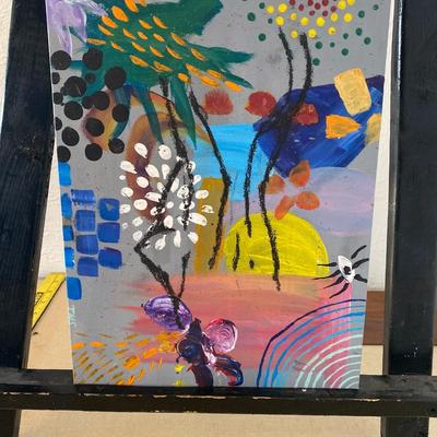 Abstract flowers painting