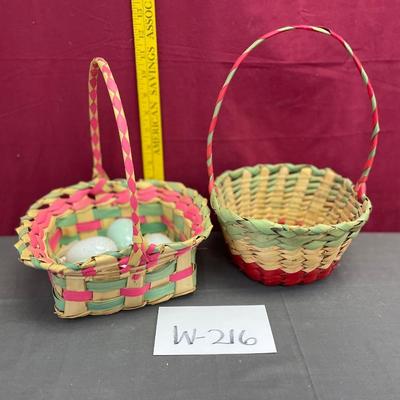 Easter baskets and a few eggs