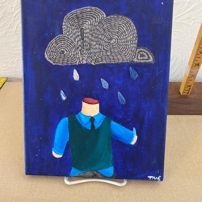 Embroidered abstract art