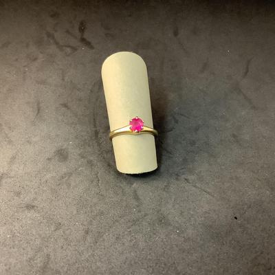 J1296 14kt Yellow Gold 6 prong Ruby Ladies Ring