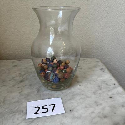 Vase with Bennington Clay Marbles