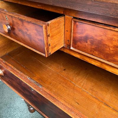 Antique Chest of Drawers Burled Walnut