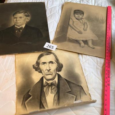 Lot of 3 antique pictures
