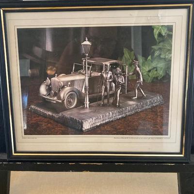 Pewter figurine classic car picture