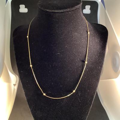 J1300 14kt Yellow Gold 18" 2mm Ball Herringbone Necklace