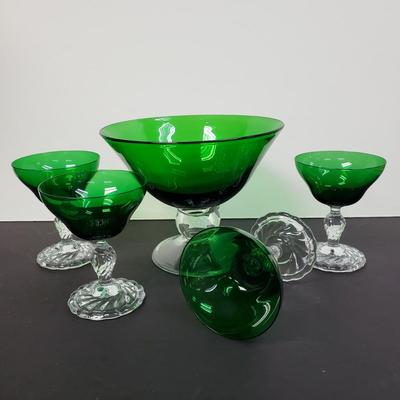 Stemmed Green serving Bowls