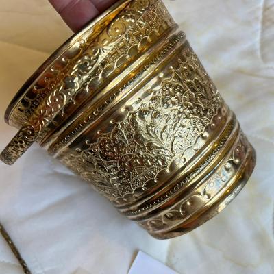 Brass Ice Bucket w/ Tongs