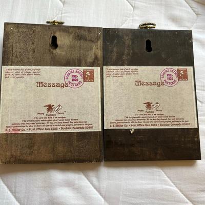 Two Vintage Fashion post Cards framed