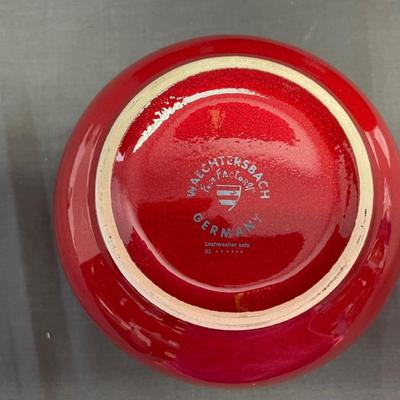 Set of red Waechtersbach dishes