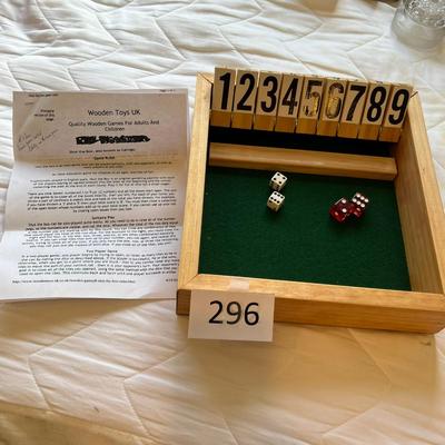 Shut the box Dice game with instructions
