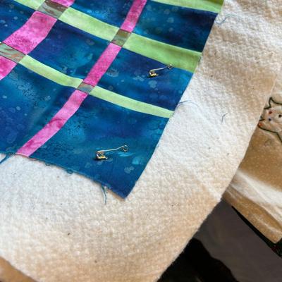 Two Quilt wall art pieces Unfinished