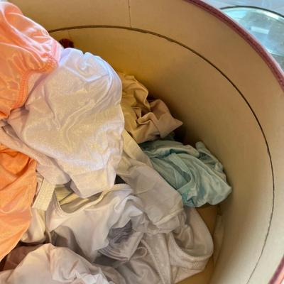 Vintage Hat Box, Filled with Unmentionables