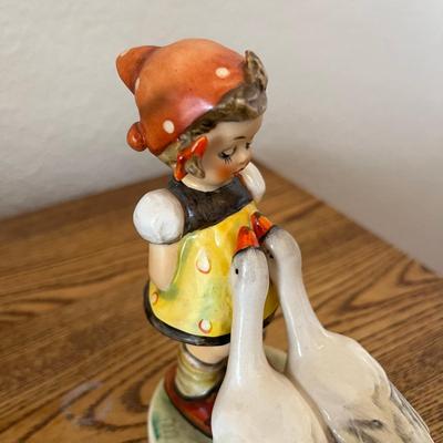 Hummel Goose Girl & Boy w/ Birthday Cake