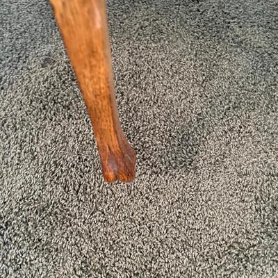 Two Oak T-back Chairs Claw Feet