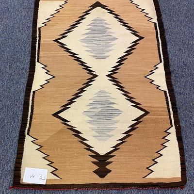 37 1/2â€x 61â€ rug/Native American blanket