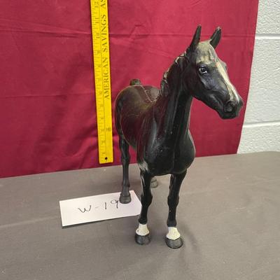 Cast iron black horse doorstop
