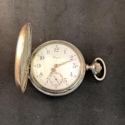J1313 Vintage Longines 800 Silver Pocket Watch