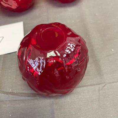 Ruby red roly poly glasses/8