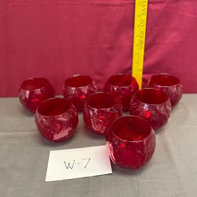 Ruby red roly poly glasses/8