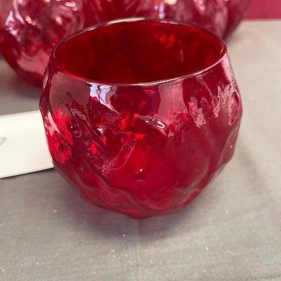Ruby red roly poly glasses/8