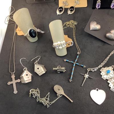 J1314 Large Lot of Sterling Silver Jewelry