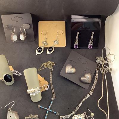 J1314 Large Lot of Sterling Silver Jewelry