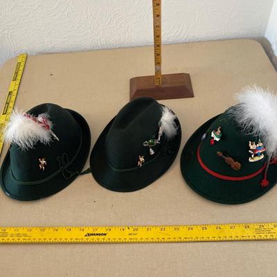Three felt German hats