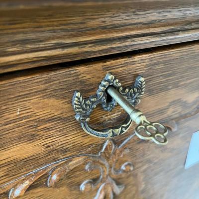 Antique Golden Oak Secretary Bookcase