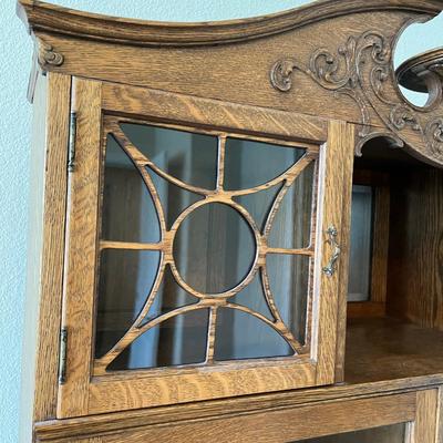 Antique Golden Oak Secretary Bookcase