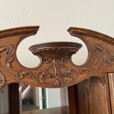 Antique Golden Oak Secretary Bookcase