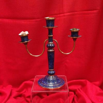 Cloisonne 3 arm Candelabra
