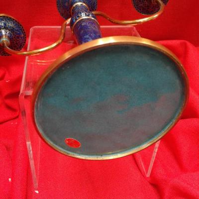 Cloisonne 3 arm Candelabra